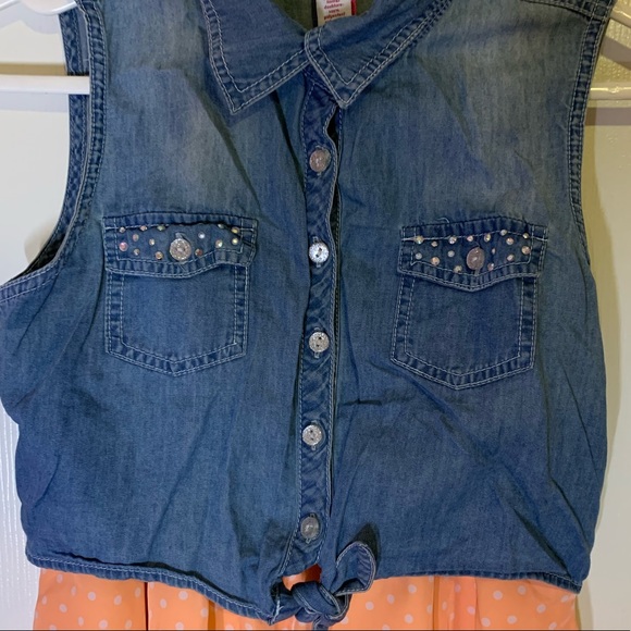 🛍 Retro dress with attached jean vest - Picture 6 of 12